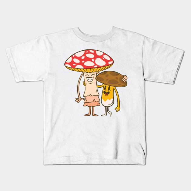 Mushroom Friends Kids T-Shirt by Shalini Kaushal